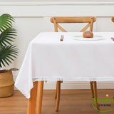 Nappe de table blanche à dentelle 140 X 180cm 1