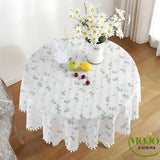 Nappe ronde en coton Sage Spring 100cm 1